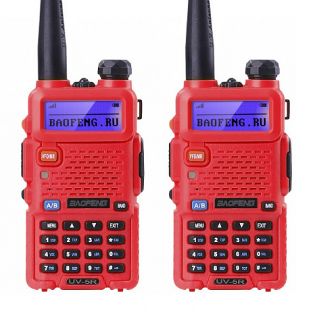 Baofeng UV-5R - RED 2шт. Радиостанция Baofeng UV-5R - RED 2шт.